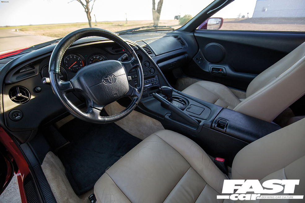 Toyota Supra Mk4 interior with cream leather