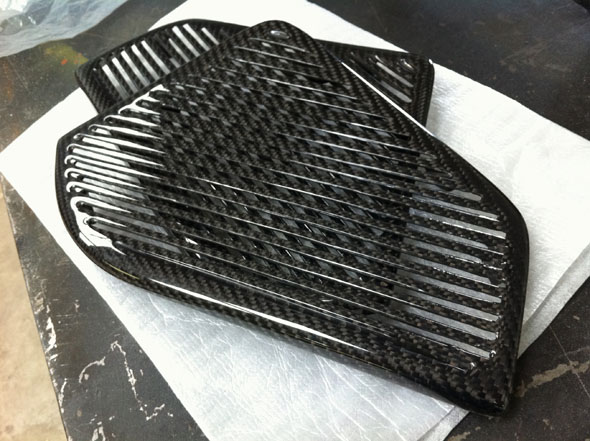 Carbon fibre speaker grilles from SFS Performance.